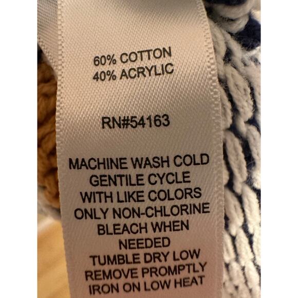 Marc New York Striped Cardigan Sweater Blue/Yellow/Cream Sz Large - Picture 6 of 7